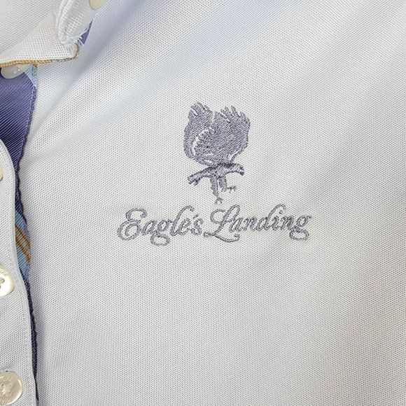 Nike Golf Fit Dry Light Blue Short Sleeves Button Up Stretchy Logo Polo Shirt S - Picture 6 of 8